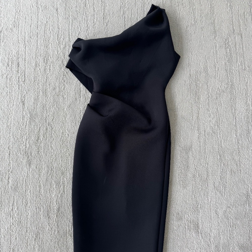 ASOS Design Black One Shoulder Black Size 4-6 Petite